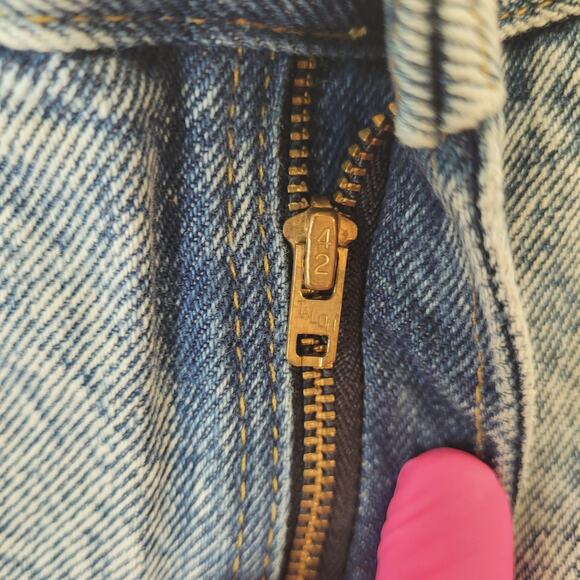 Vintage 80s Lee Riders 34x30 True to Size USA Made 12" Rise Acid Wash Talon Zip - Picture 8 of 10